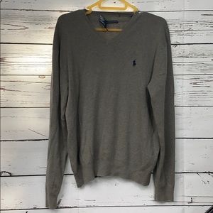 Grey polo v neck sweater